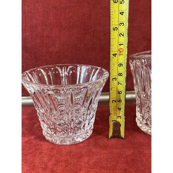 Vintage Glass Crystal Diamond Point Cream and Sugar Set - Picture 7 of 9